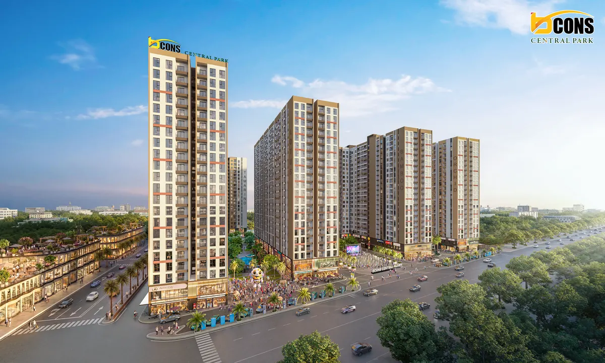 Phối cảnh tuyến phố thương mại nội khu Bcons Central Park